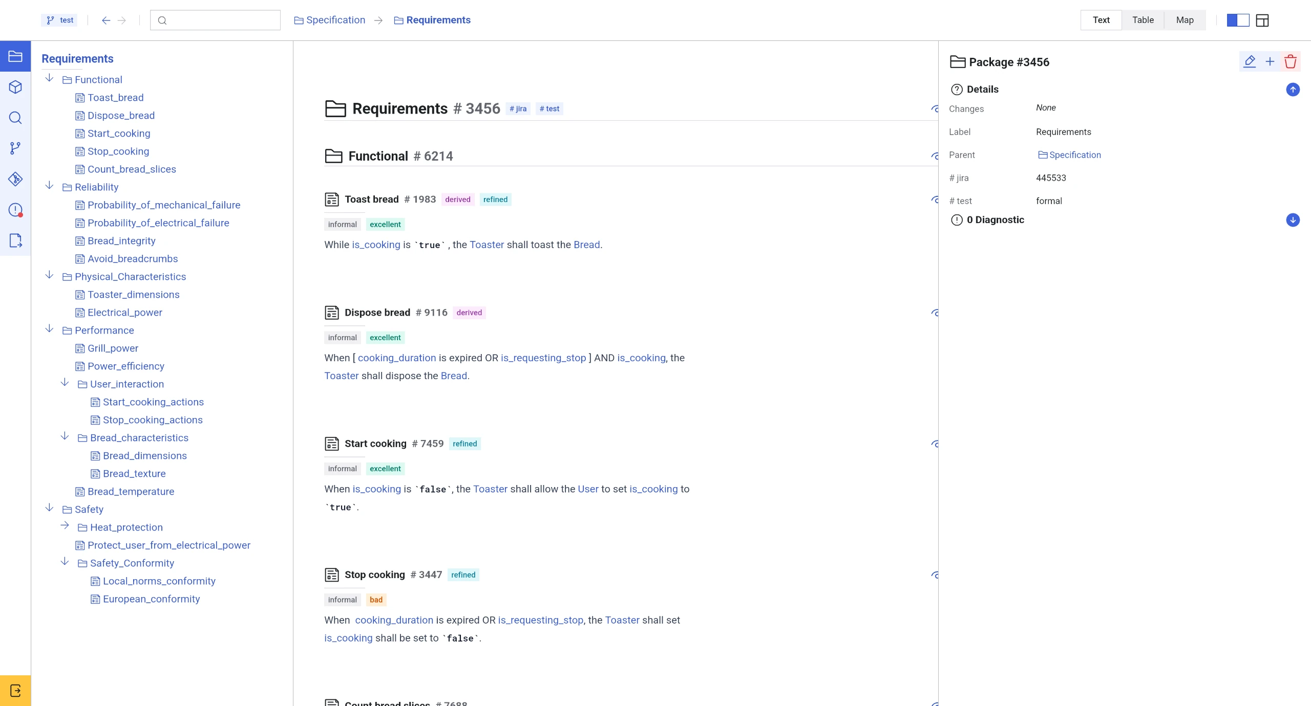 main presentation of the application